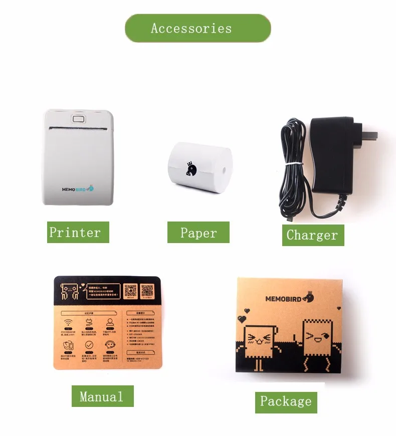 Мини Портативный Memobird принтер беспроводной WiFi термопринтер Поддержка беспроводной удаленной печати фотографий