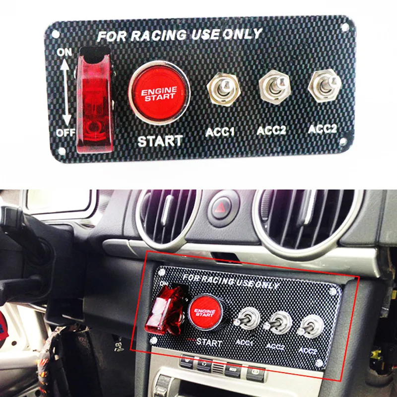 

DC12V Universal switch panel for racing car Ignition Switch+toggle quick off switch start button with Indicator light