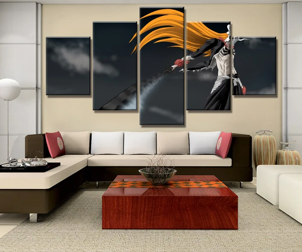 Waliicorners 5 Piece HD Print Large Bleach Anime Cuadros Decoracion Paintings on Canvas Wall Art for Home Decorations Wall Decor Wall Picture 8 HTB1XhZhLPDpK1RjSZFrq6y78VXay