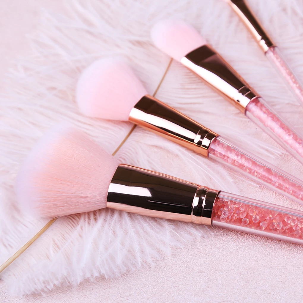 7pcs/set Rhinestone Glitter Crystal Makeup Brush Kit Professional Highlighter Eyebrow Face Concealer Brush