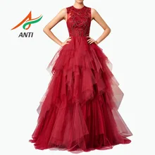Анти Лидер продаж бордовые платья Quinceanera для vestidos de 15 вечерние хрустальные бусины Тюль Scalloped 16 Бальные платья ballkleid