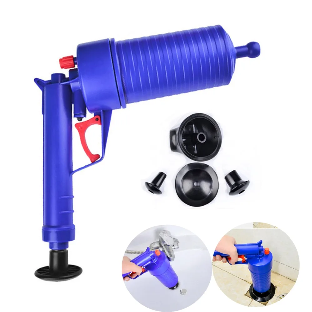 Comprar Pistola de drenaje de aire pistola de alta presión potente Manual desatascador de fregadero abridor bomba Limpiador para Baños Baño