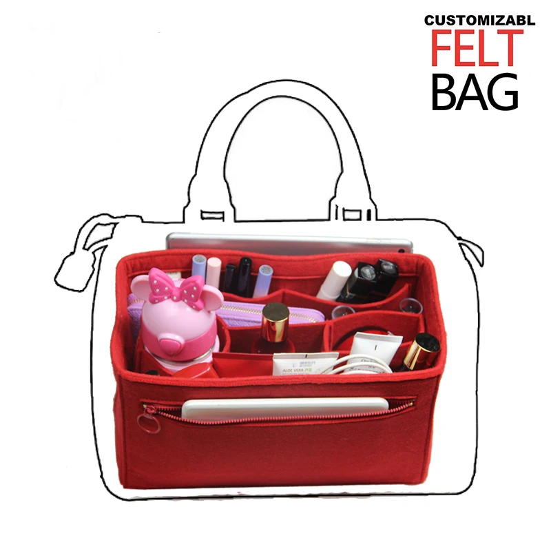 

Fits Speedy 25 30 35 40 Neverfull Felt Insert Bag Organizer Bag In Bag Handbag Purse Organizer withDetachable Middle Compartment