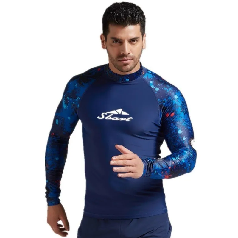 Купальник с длинным рукавом Rashguard для мужчин Rashguard лайкра УФ костюм для серфинга воды Тренажерный зал Спорт парусный плавание футболка гидрокостюм для дайвинга