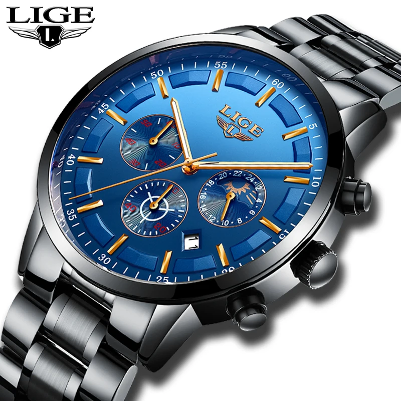 LIGE Watch Men Fashion Sport Quartz Clock Mens Watches Top Brand Luxury Full Steel Business Waterproof Watch Relogio Masculino LIGE Watch Men Fashion Sport Quartz Clock Mens Watches Top Brand Luxury Full Steel Business Waterproof Watch Relogio Masculino