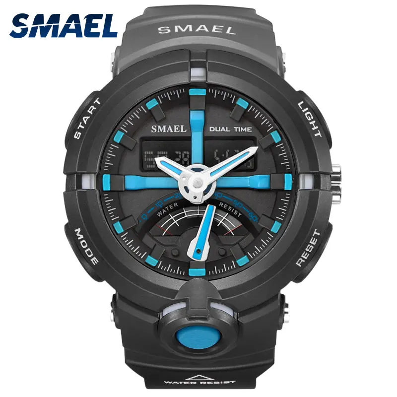 SMAEL Brand Mens Watches Top Brand Luxury 2017 Waterproof Watchband Chronograph Males Clock 1637 Digital Men