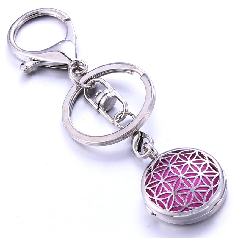 

pattern Aromatherapy Perfume Locket Keychain Essential Oil Diffuser Scent Key Chain Keyring Christmas Gift