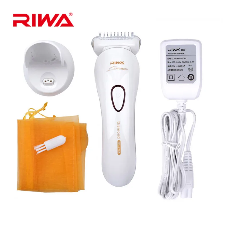 Riwa Аккумуляторный электробритва Беспроводная Женская электрическая бритва для триммера бикини 3 в 1 плавающая головка Влажная и сухая