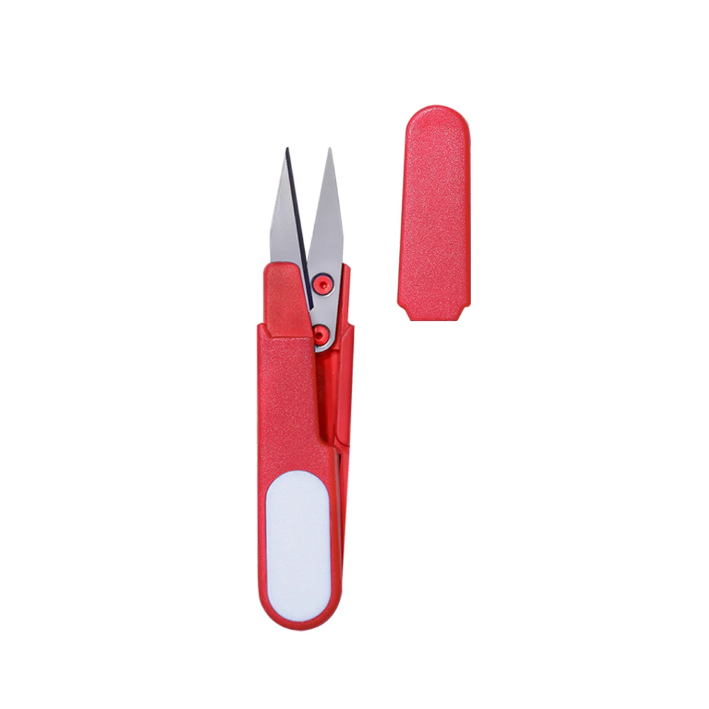LMDZ пластиковые ножницы и креативные домашние ножницы для вышивки крестом u-образные ножницы для покрытия - Цвет: red