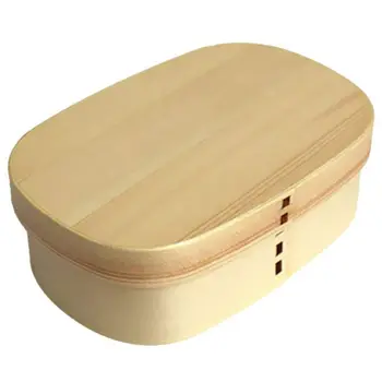 

Vintage Natural Wood Lunch Meal Box Picnic Food Container Bento Sushi Typical # 2