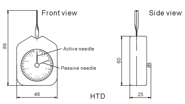 HANDPI двойной игольчатый датчик контроля натяжения с циферблатом HTD-100 (100 г)