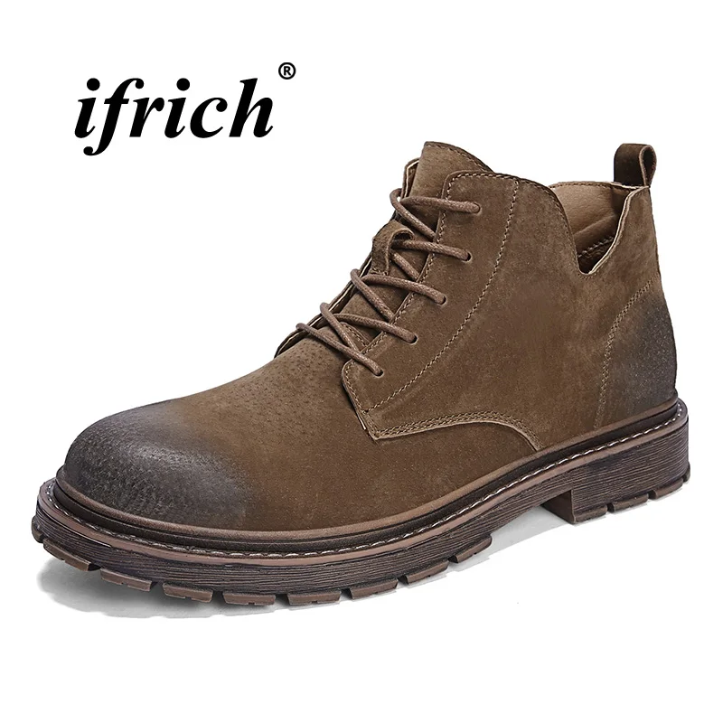 

Men Boots Comfortable Youth Fashion Mens Boots Hard-Wearing Mens Motorcycle Boots Brown Black Men Luxury Brand Shoes