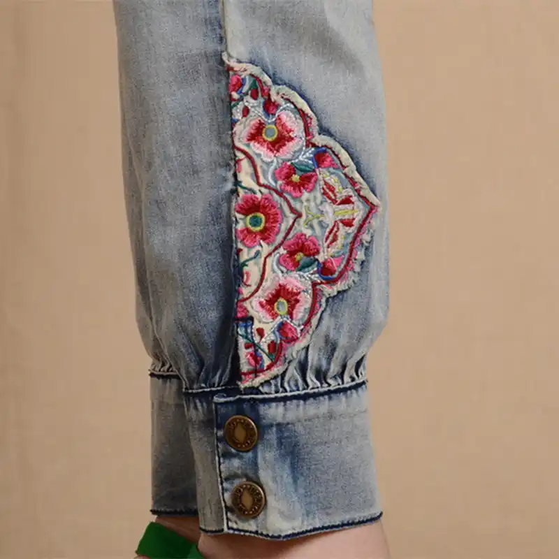 Bohochic оригинальный урожай этническая вышивка женский свободного покроя брюки