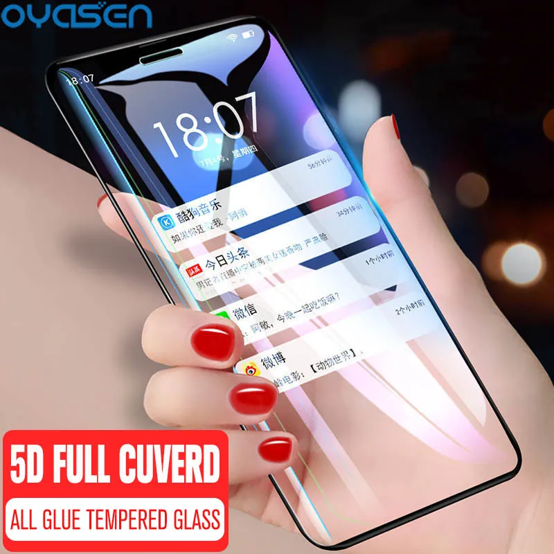 Закаленное стекло 5D Full Cuverd для iPhone XS Max XR X 9H Взрывозащищенная защитная пленка всех
