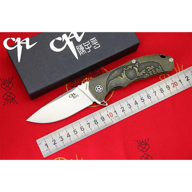

CH ORIGINAL 3504 BRONZE S35VN blade Titanium handle Flipper folding knife Outdoor camping hunting pocke knives EDC tool Survival