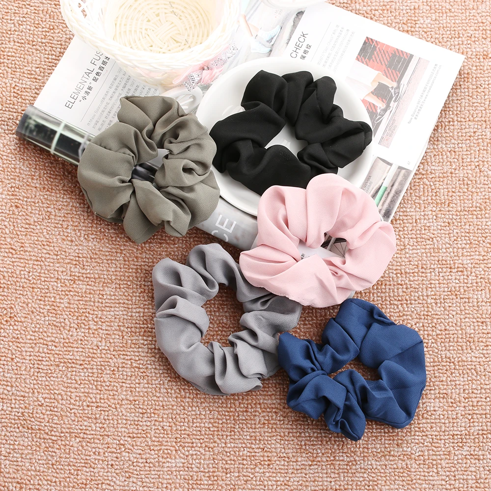 okdeals Trendy Lady Hair Scrunchies Elastic Hair Ring Pure Color