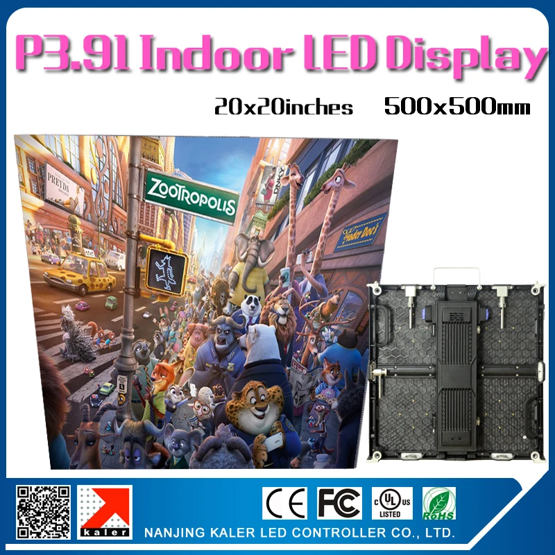 

TEEHO 24pcs 6square meter indoor high resolution led video wall p3.91 led 65410pixel/ square meter 2 0by 20'' cabinet panel