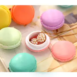 1 шт. портативный Цвет конфеты Мини Симпатичные Macarons Jewelry Кольцо цепочки и ожерелья Чехол Организатор Коробка для хранения