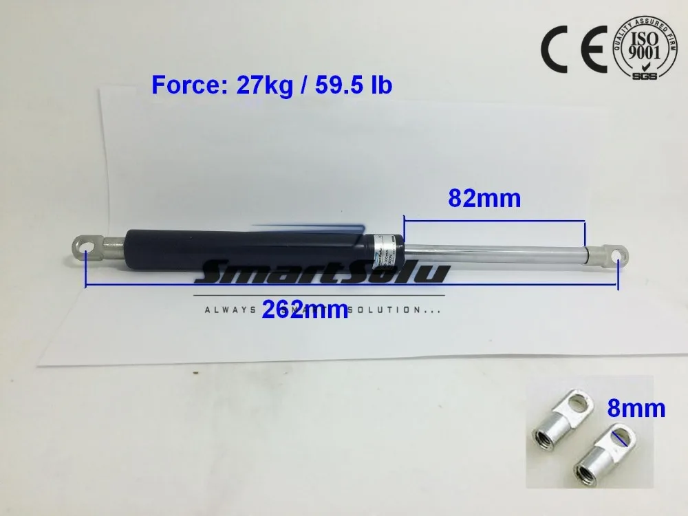

Free Shipping Automotive Gas Spring 82*262*8mm 27kg / 59.5 lb Force