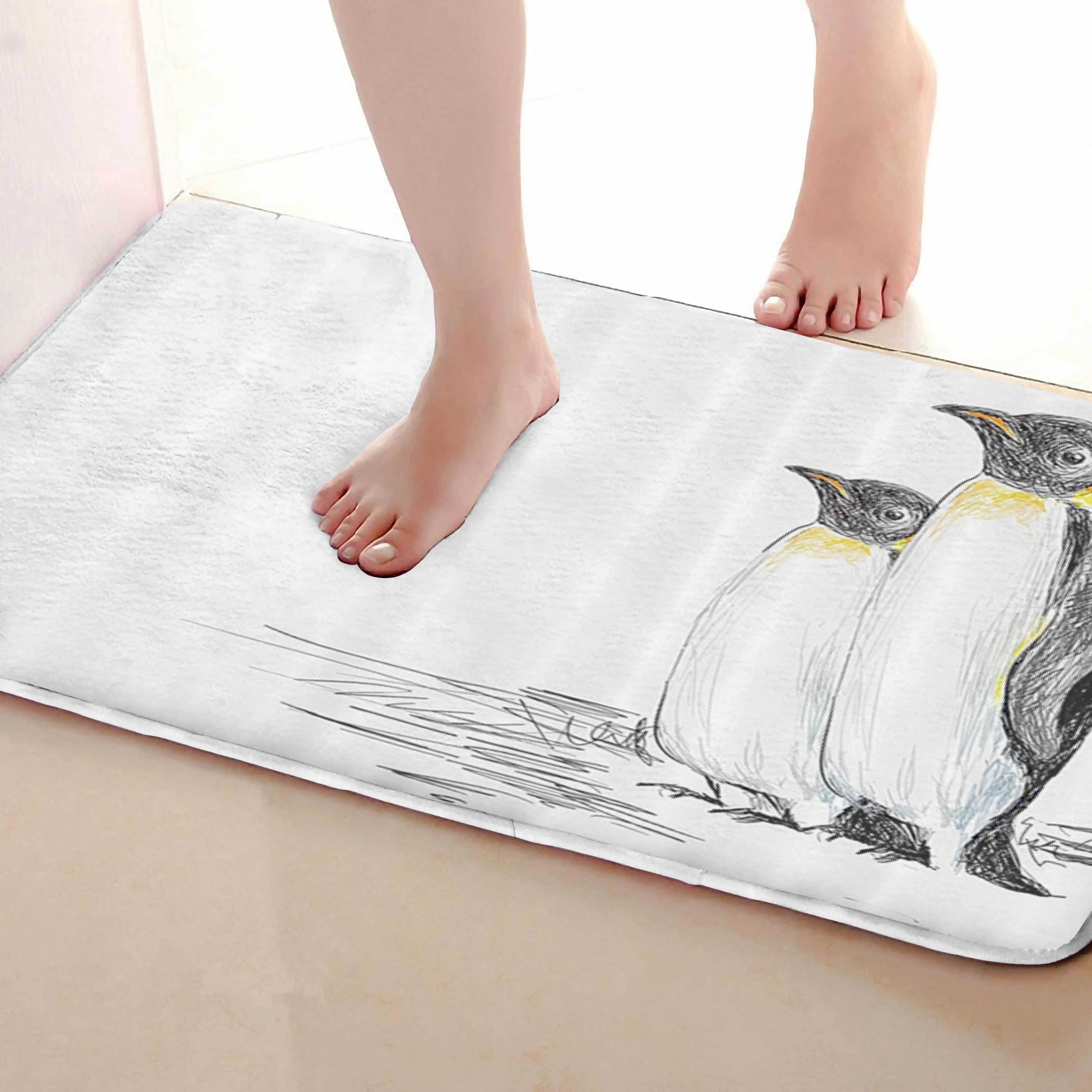 Пингвин Стиль коврики для улицы, смешной Противоскользящий коврик для ванной, дверные коврики, дверные коврики под входную дверь