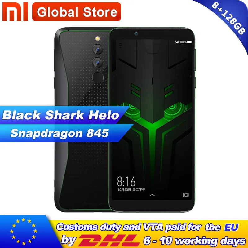 Xiaomi Black Shark Helo 8 Гб 128 ГБ игровой мобильный телефон BlackShark Восьмиядерный Snapdragon 845 6 01