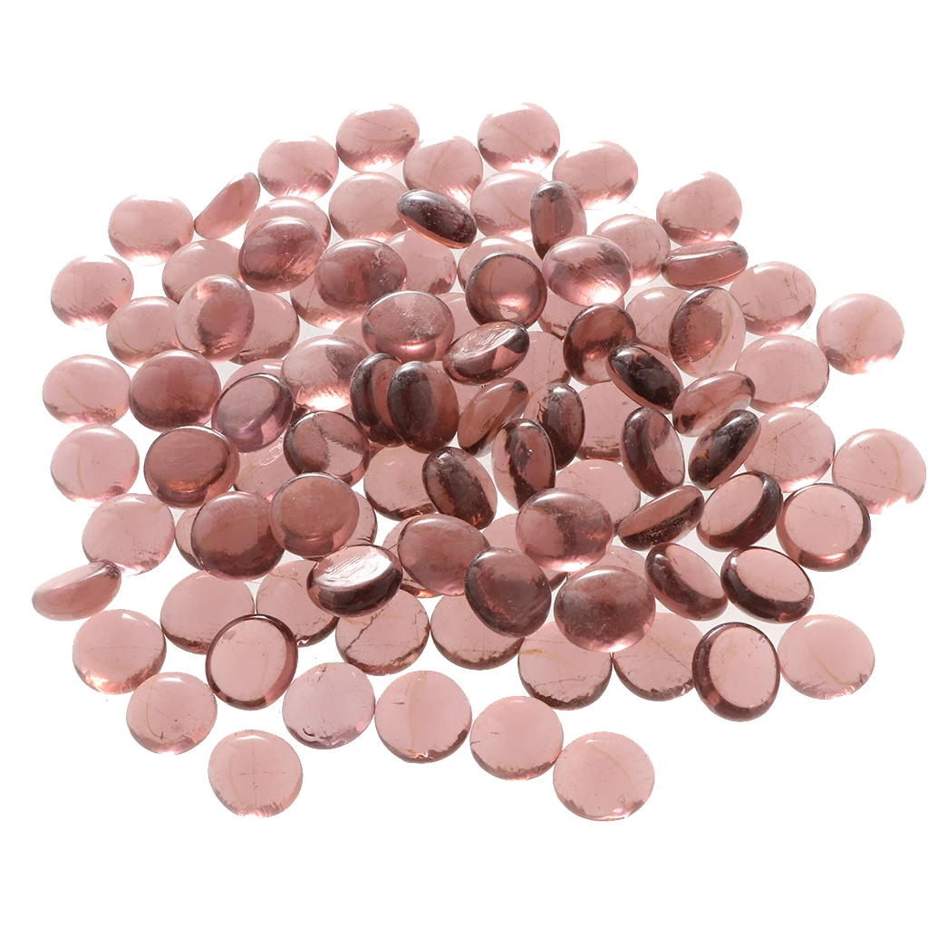 100Pcs Glass Stone Clear Marbles Fish Tank Pebbles Flat Bottom Round Top Features Florist Supplies