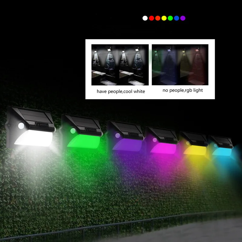 Dual Motion Sensor Solar LED Lights with 12 RGBW LEDs for Garden Solar Light Waterproof Outdoor Yard Garage Porch Led Wall Lamp (19)