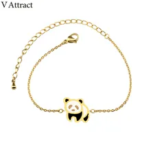 V привлечь 10 шт. ручной работы милый двойной Коло Panda браслет Мода Ювелирные Животное Блаце и белый медведь очарование Pulseira партии подарок