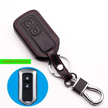 

High quality Genuine leather car key case Skin Case Cover fob key for Toyota Vios Keychain 2 buttons protect shell starline a91