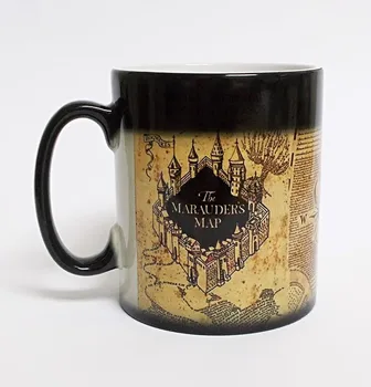 

Free shipping!Magic Marauders Map Magic Hot Cold Heat Temperature Sensitive Color-Changing Coffee Tea Milk Mug gift Cup