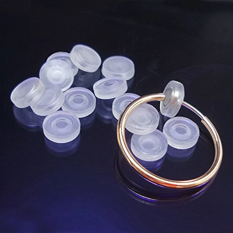 50PCS Clear Comfort Earring Pads Silicone Anti Pain Cushion for Clip On