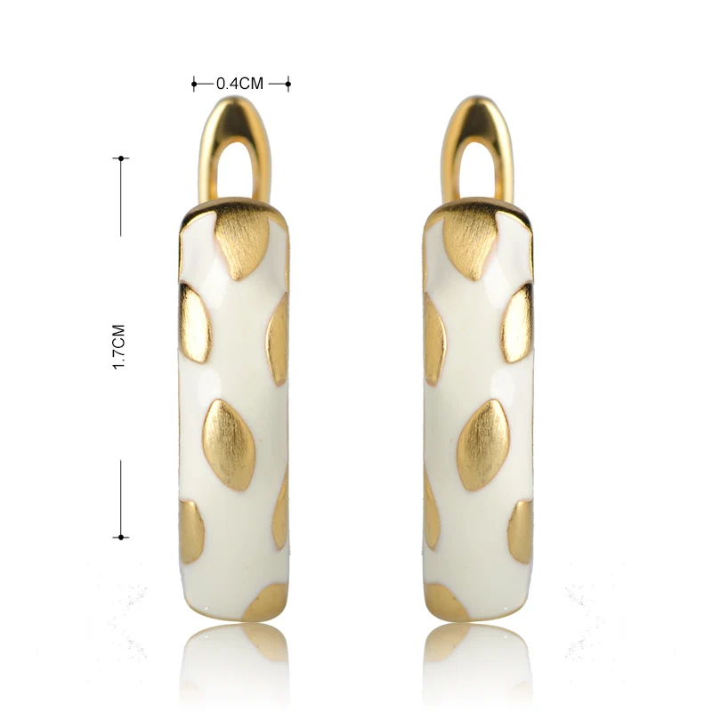 Dazz Дубайский стиль медные серьги-гвоздики женские Девушки аксессуары для ушей белый золотой цвет эмали мягкие шпильки серьги бренд Bijoux