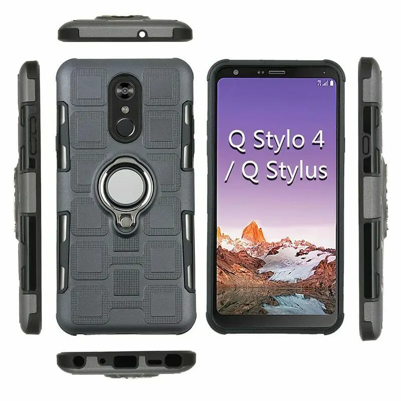Для LG Stylo 4 Q Stylus V30 Q6 Q7 Q8 K4 K8 K10 бронированный металлический кольцевой держатель