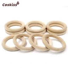 68mm 2 67 20pcs Nature Wooden Ring Teether Montessori Baby Toy Organic Infant Teething Toy Accessories