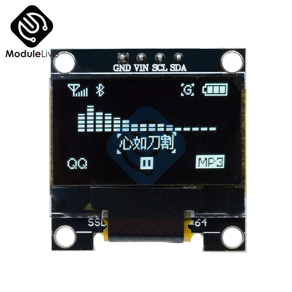 0 96 дюймовый IIC последовательный желтый синий OLED дисплей модуль 128X64 I2C SSD1306 12864