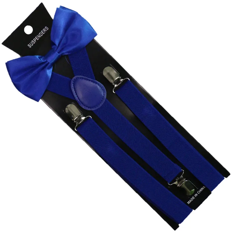 Мода 2,5 см Широкий сплошной цвет клип на подтяжки галстук-бабочка эластичные y-назад подтяжки для мужчин Wo мужчины s 3 подтяжки с зажимами лук