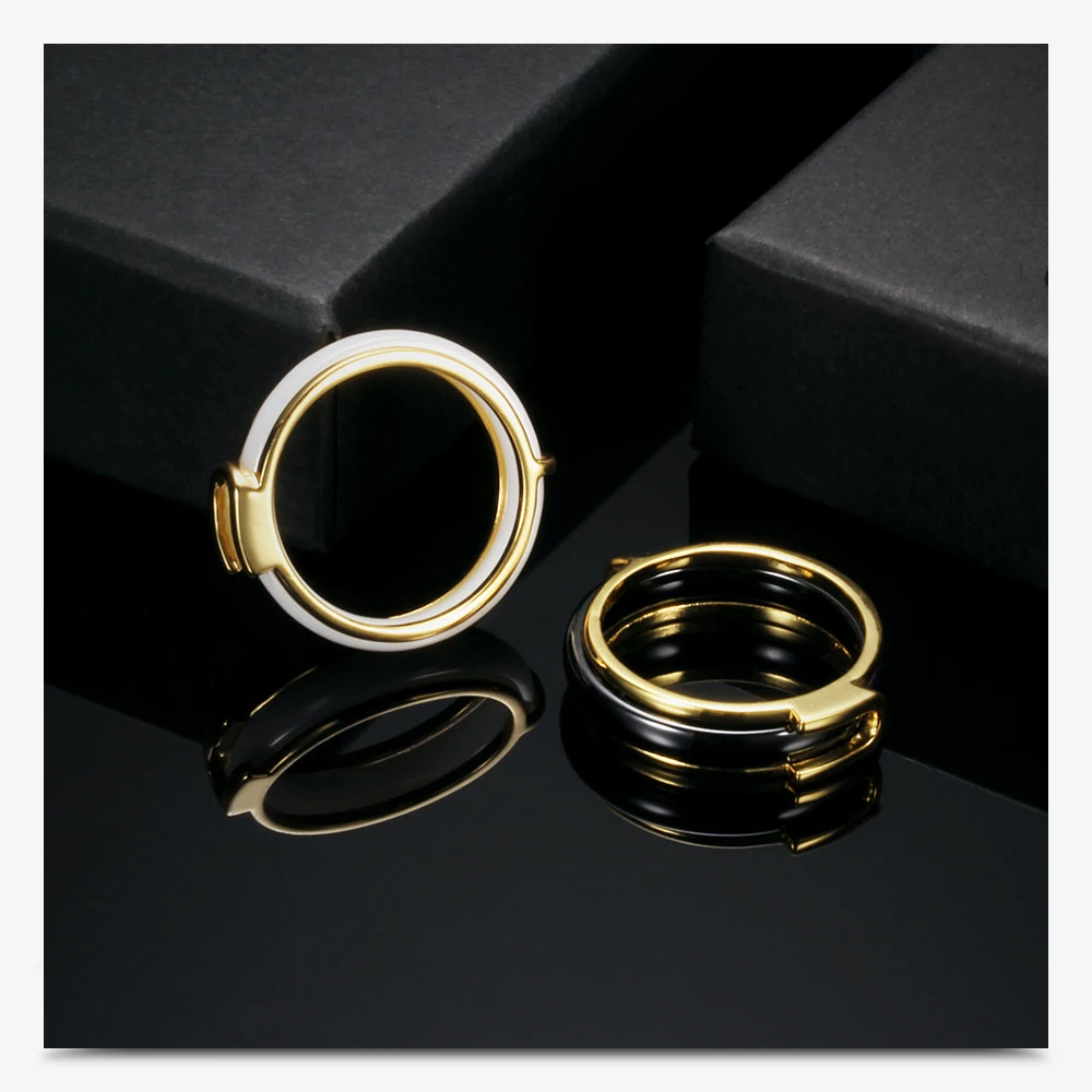 Ceramics Couples Ring fashion gold rings 07