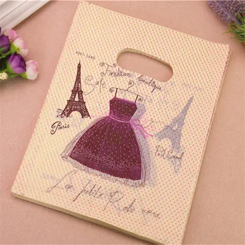 

2016 New Design Wholesale 100pcs/lot 20*25cm Luxury European Style Fashion Boutique Skirt Gift Packaging Bags With Eiffel Tower