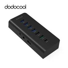 Dodocool 7 Порты и разъёмы usb-хаб с 4 передачи данных USB 3,0 Порты 60W Быстрый Зарядное устройство Мощность адаптер быстрой зарядки 3,0 для samsung S7 S6 ПК