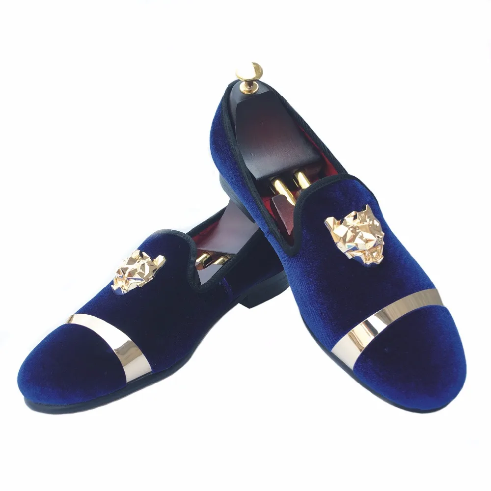 mens blue velvet shoes