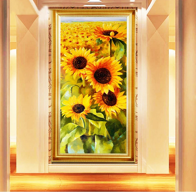 QIANZEHUI DIY Алмазная вышивка круглые алмазы картина маслом sun flowerl полностью Стразы