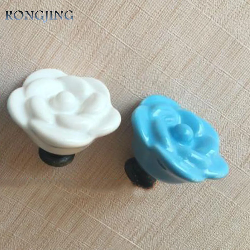 Rose ceramic cabinet knob 2