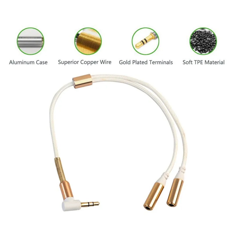 3.5mm Audio Stereo Y Splitter Cable 3.5mm Male to 2 Port 3.5mm Female for Earphone Headset Splitter Adapter for Smart Phone 3.5mm Audio Stereo Y Splitter Cable 3.5mm Male to 2 Port 3.5mm Female for Earphone Headset Splitter Adapter for Smart Phone
