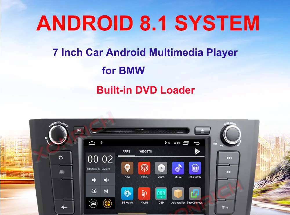 Sale Car Multimedia player Android 8.1 GPS AutoRadio 1 Din For BMW 1 Series E88 E87 E82 E81 I20 DVD Automotivo 4 Core Wifi BT DAB 7