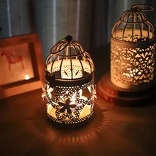 

6 Kinds Of Metal Candlestick Tea Candle Hollow Chandeliers Birdcage Antique Candlestick Home Wedding Decorations