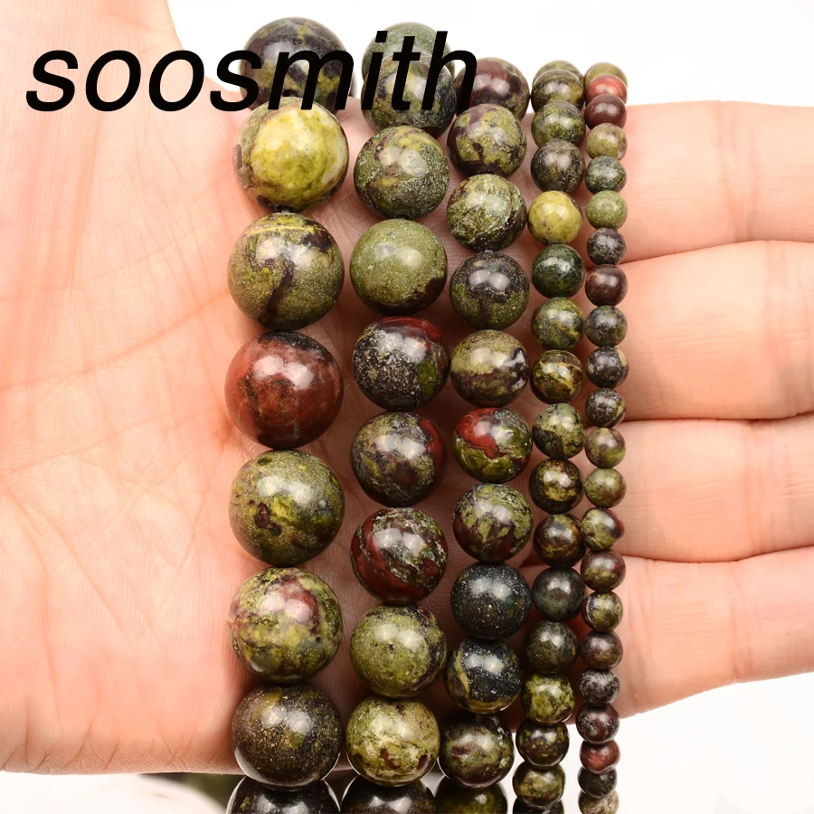 Natural Dragons Blood Stone Beads Loose Spacer Bead For Jewelry Making Handmade Diy Charm Bracelet Necklace Wholesale | Украшения и