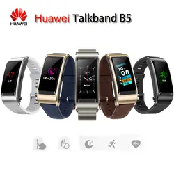 Новый huawei Talkband B5 Bluetooth Smart Браслет Носимых спортивный браслет AMOLED Экран сна Прогулка Выполнить напоминание наушники