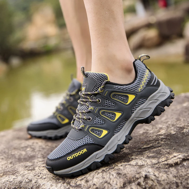 

Men Shoes Hiking Spring Mountain Hiking Trainers Anti-Slip Rubber Bottom Treking Shoes Men Outdoor Walking Climbing Shoes