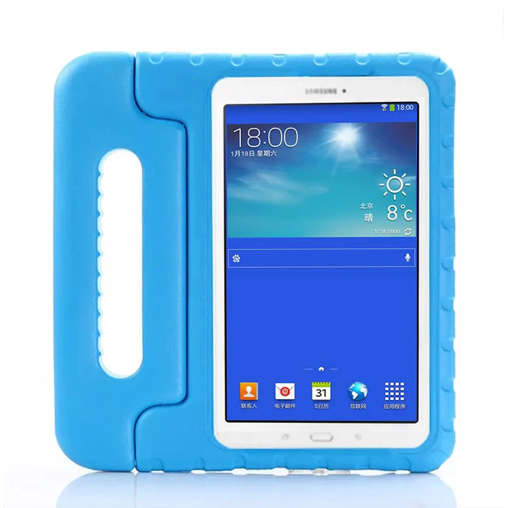 Детский эва противоударный чехол для Samsung Galaxy Tab 3 Lite 7,0 T110 Tab E Lite T113 Foam защитная сумка с ручкой чехол-подставка - Цвет: Blue