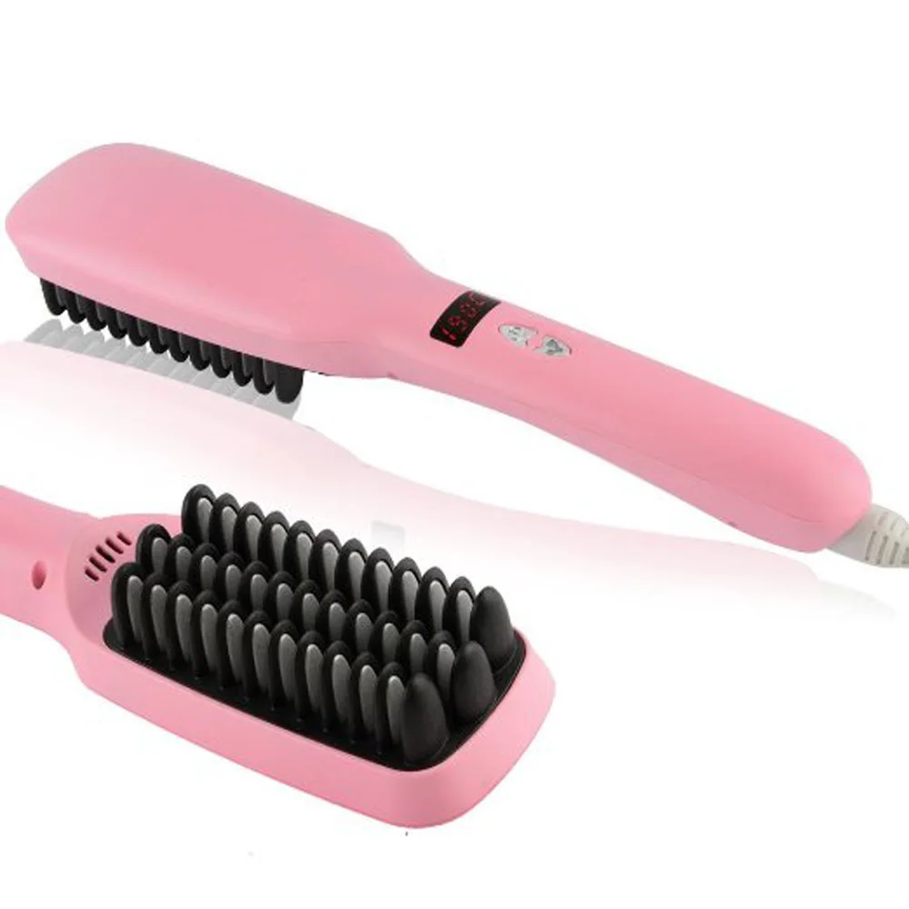 2 в 1 электрический выпрямитель для волос с ЖК дисплеем|fast hair straightener brush|hair brushelectric